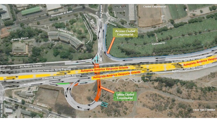 Construcción de nueva autopista Américo Vespucio Oriente I registra un 80% de avance