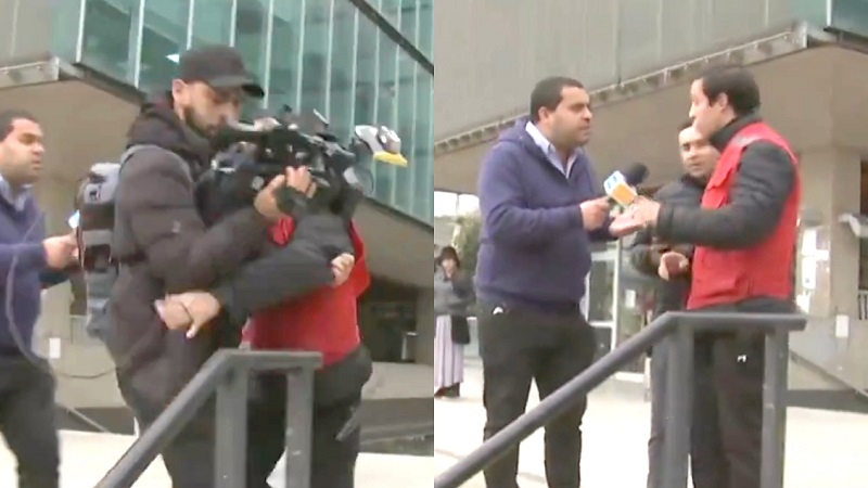  Equipo de CHV fue agredido a las afueras de la Municipalidad de Recoleta