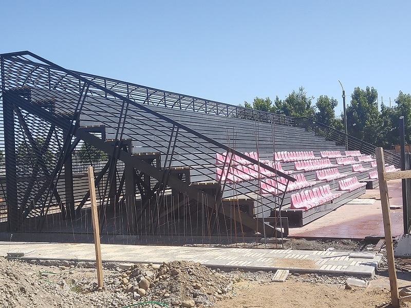 Vóley Playa: A finales de febrero estarán listas las butacas en la arena del polideportivo de la calle Rengo 