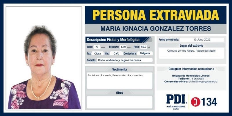  Villa Alegre: Familia de concejala María Ignacia González emite comunicado sobre su desaparición