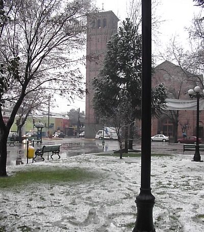 ¡Nevó en Linares!