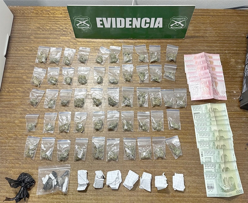 Linares:Carabineros detuvo a dos sujetos por microtráfico de drogas en el sector de la Alameda