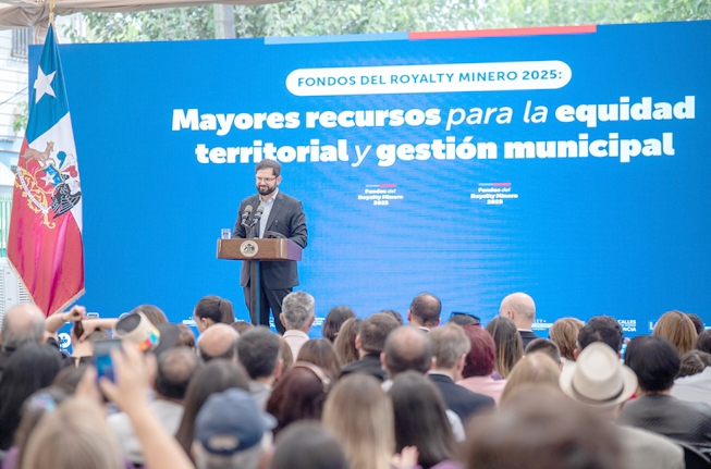 Presidente Gabriel Boric presentó recursos de Royalty Minero 2025