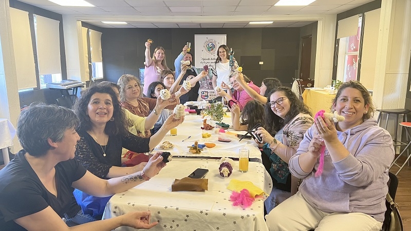 Se inicia taller "Vellón Agujado Decorativo" en Villa Los Portones de Linares