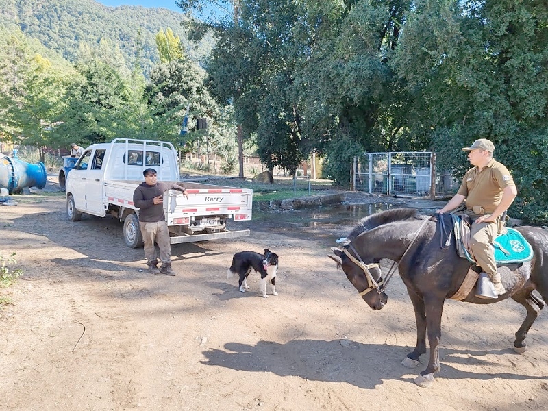 Carabineros fortalece la seguridad en la zona cordillerana de Digua y Bullileo.