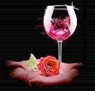 UNA COPA DE VINO Y UNA FLOR