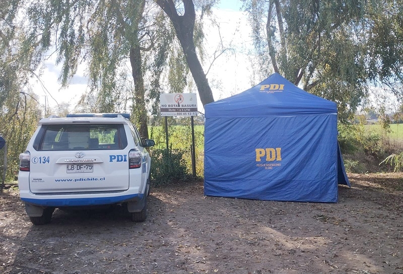 San Javier: PDI investiga hallazgo de cadáver en canal de regadío