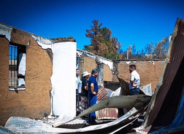 San Javier: Buscan reconstruir sede social Palhua destruida por incendios forestales 