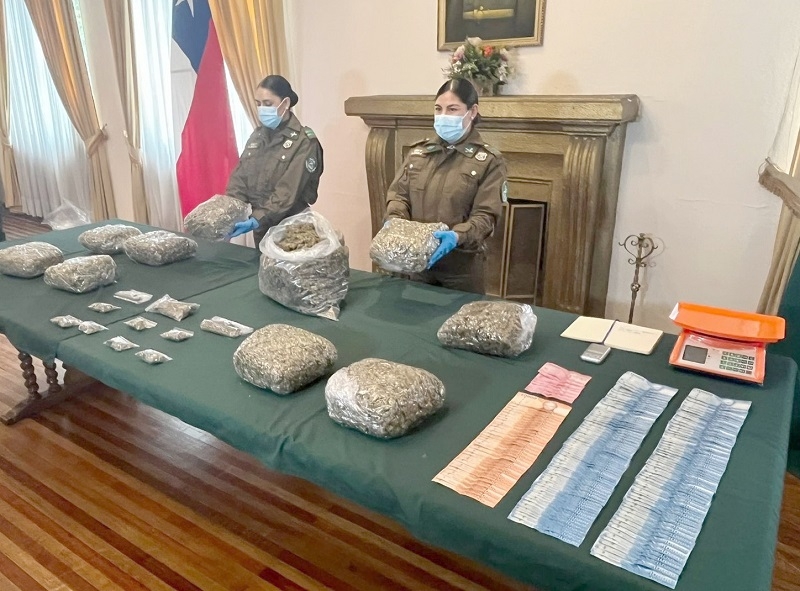 Más de 12 kilos de marihuana prensada poseía banda de narcotraficantes desarticulada en el Maule