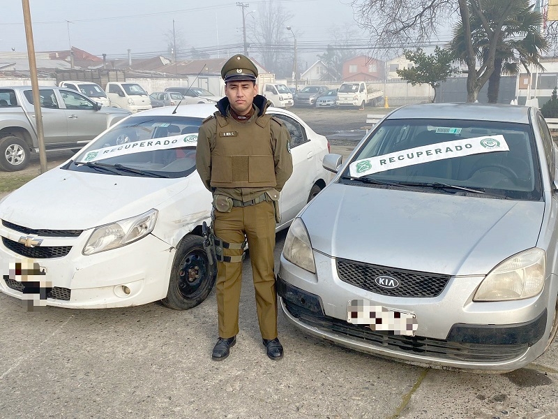 Carabineros del SEBV Ñuble recupera 2 vehículos robados, uno de ellos desde la ciudad de Talca