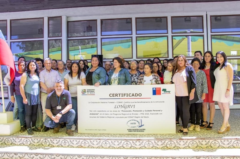 San Javier: 398 beneficiarios del Programa Regional de Empleo fueron certificados por el Gobierno Regional y CONAF 