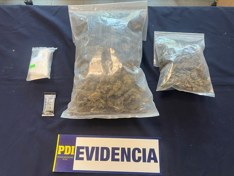 PDI detuvo en Linares a pareja con más de un kilo de droga