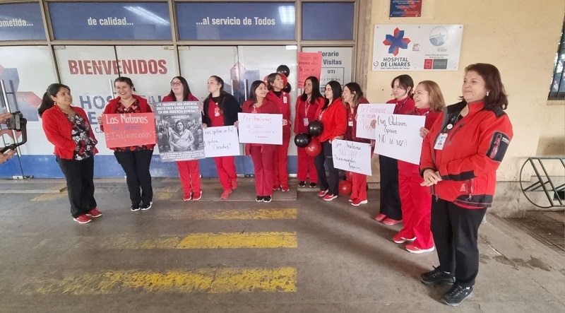  Matronas del Hospital de Linares se sumaron a manifestación a nivel nacional