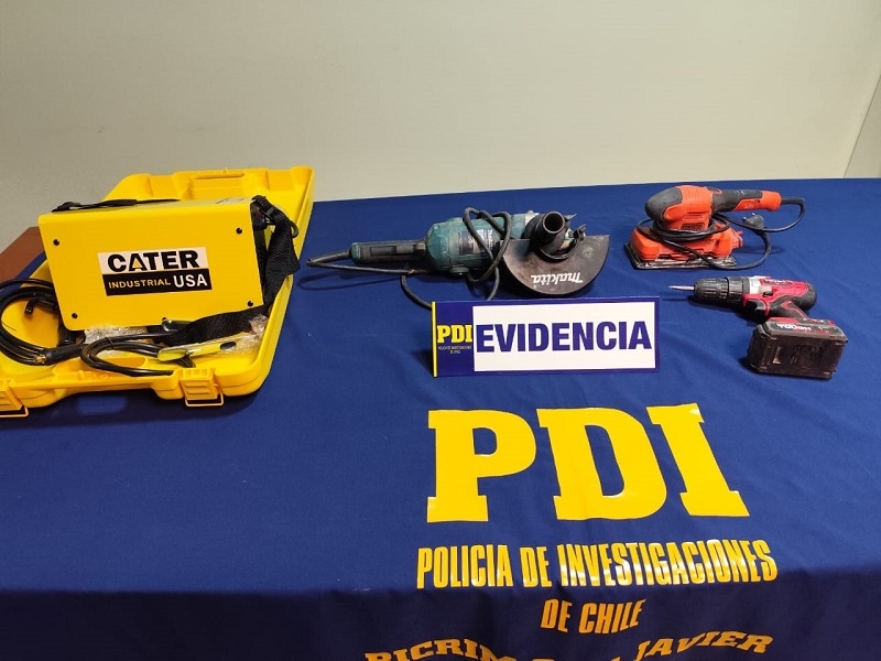 San Javier: PDI detuvo en flagrancia a sujeto por receptación de herramientas robadas