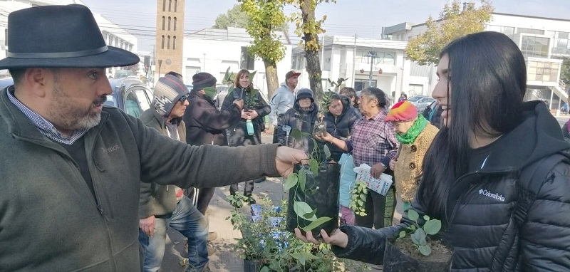 Linares: Concejal Eduardo Ibáñez intensifica entrega de árboles nativos a la comunidad