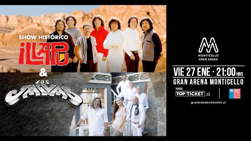Illapu y Los Jaivas se presentarán en enero en el Arena Monticello