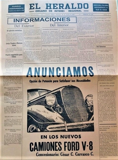 86° Aniversario de El Heraldo  1937: Órgano de interés regional - 2023: El Diario del Maule Sur