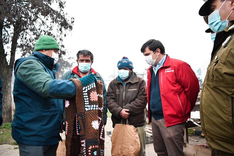 Autoridades realizan Ruta Calle tras bajas temperaturas registradas en el Maule