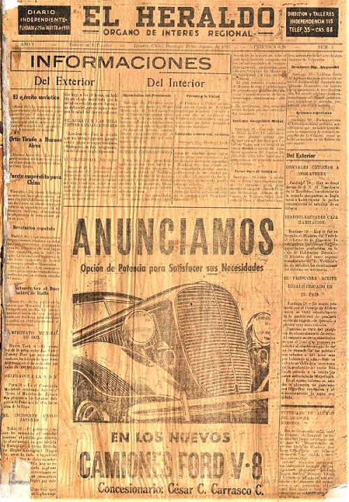 88° aniversario de El Heraldo  1937: Órgano de interés regional - 2025: El diario del Maule Sur