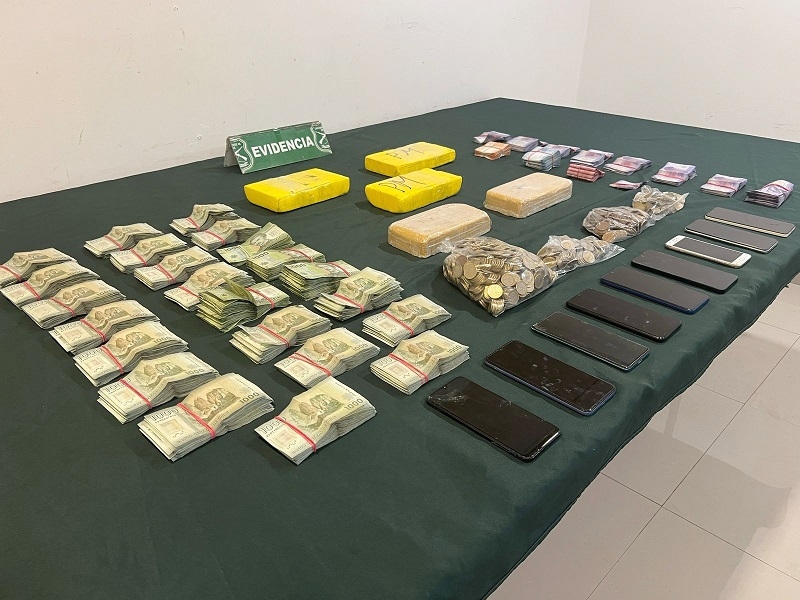 OS7 Maule: 1 detenido, dinero en efectivo y 5 kilos de cocaína en operativo antidrogas
